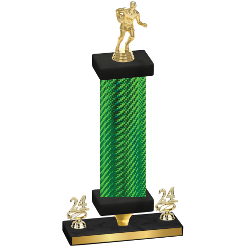Premium Single Green Carbon Fiber Year Rugby Trophy