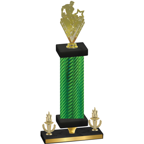 Premium Single Green Carbon Fiber Victory Rugby Trophy