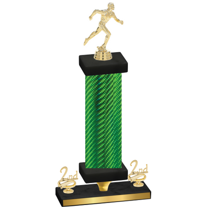 Premium Single Green Carbon Fiber Second Place Running Trophy