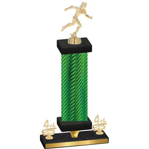 Premium Single Green Carbon Fiber Fourth Place Running Trophy