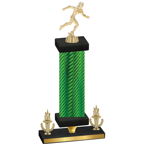 Premium Single Green Carbon Fiber Victory Running Trophy