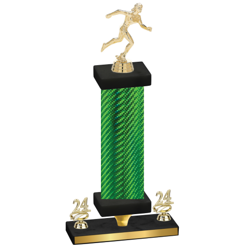 Premium Single Green Carbon Fiber Year Running Trophy