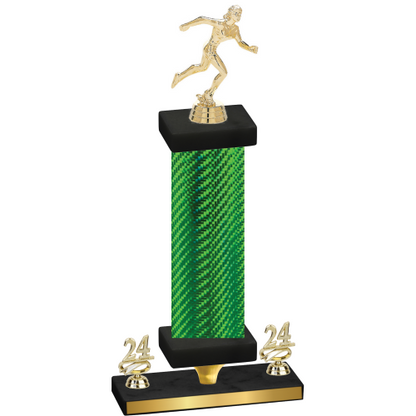 Premium Single Green Carbon Fiber Year Running Trophy