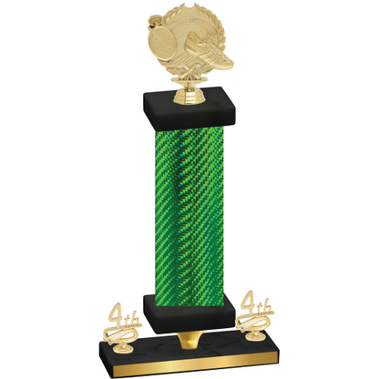 Premium Single Green Carbon Fiber Fourth Place Running Trophy