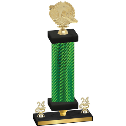 Premium Single Green Carbon Fiber Year Running Trophy