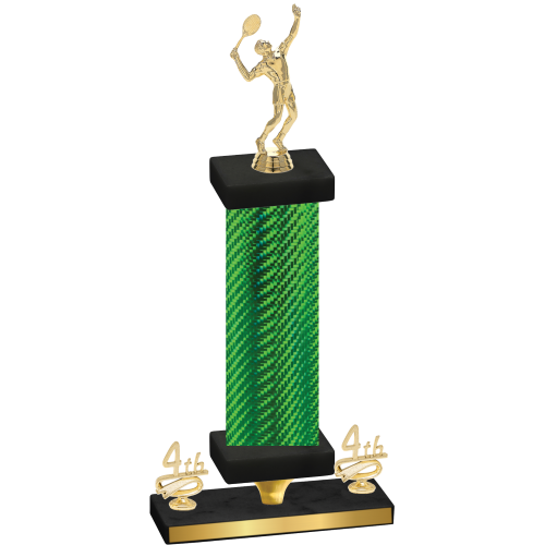 Premium Single Green Carbon Fiber Fourth Place Tennis Trophy