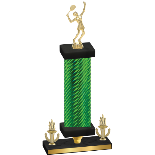 Premium Single Green Carbon Fiber Victory Tennis Trophy