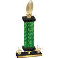 Premium Single Green Carbon Fiber First Place Football Trophy