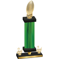 Premium Single Green Carbon Fiber Second Place Football Trophy