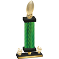 Premium Single Green Carbon Fiber Fourth Place Football Trophy