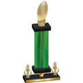 Premium Single Green Carbon Fiber Victory Football Trophy