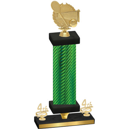 Premium Single Green Carbon Fiber Fourth Place Tennis Trophy