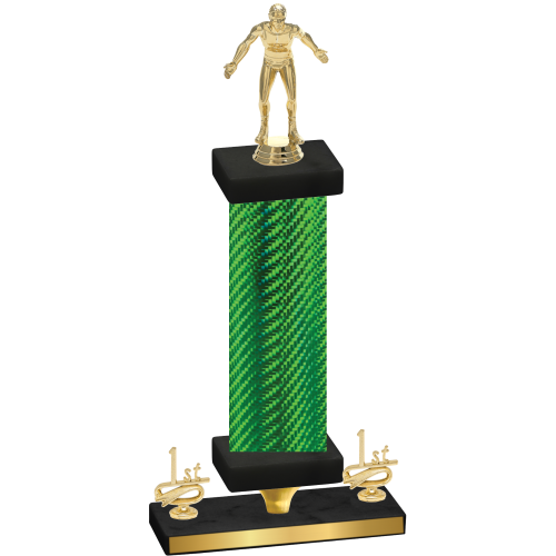 Premium Single Green Carbon Fiber First Place Wrestling Trophy