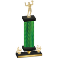 Premium Single Green Carbon Fiber Fourth Place Volleyball Trophy