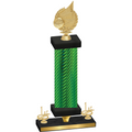 Premium Single Green Carbon Fiber First Place Volleyball Trophy