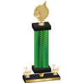 Premium Single Green Carbon Fiber Second Place Volleyball Trophy
