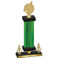 Premium Single Green Carbon Fiber Victory Volleyball Trophy