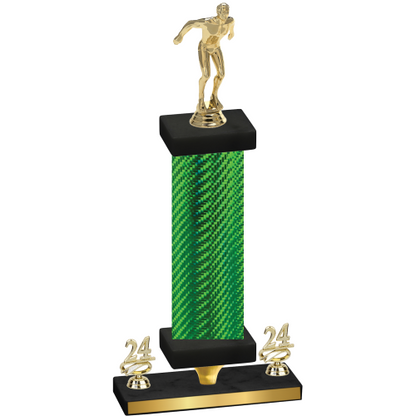 Premium Single Green Carbon Fiber Year Swimming Trophy