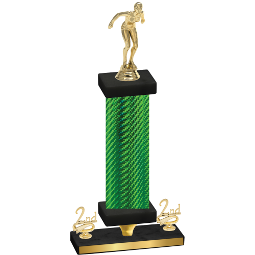 Premium Single Green Carbon Fiber Second Place Tennis Trophy