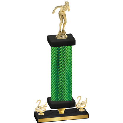 Premium Single Green Carbon Fiber Second Place Tennis Trophy