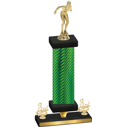 Premium Single Green Carbon Fiber Third Place Tennis Trophy