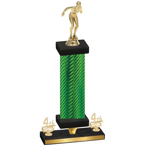 Premium Single Green Carbon Fiber Fourth Place Tennis Trophy
