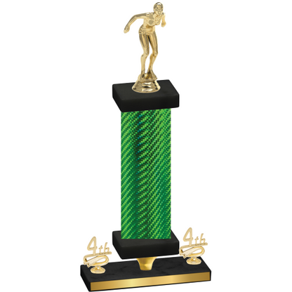 Premium Single Green Carbon Fiber Fourth Place Tennis Trophy
