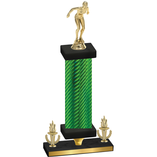Premium Single Green Carbon Fiber Victory Tennis Trophy