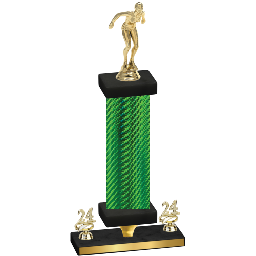 Premium Single Green Carbon Fiber Year Tennis Trophy