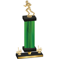 Premium Single Green Carbon Fiber First Place Football Trophy