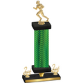 Premium Single Green Carbon Fiber Second Place Football Trophy