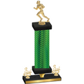 Premium Single Green Carbon Fiber Third Place Football Trophy