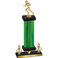 Premium Single Green Carbon Fiber Victory Football Trophy