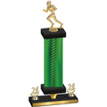 Premium Single Green Carbon Fiber Year Football Trophy