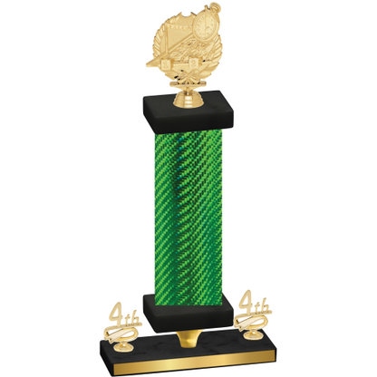 Premium Single Green Carbon Fiber Fourth Place Swimming Trophy