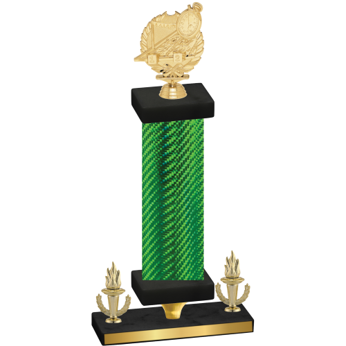 Premium Single Green Carbon Fiber Victory Swimming Trophy