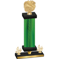 Premium Single Green Carbon Fiber Fourth Place Cheerleading Trophy