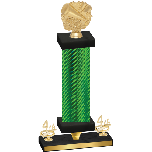 Premium Single Green Carbon Fiber Fourth Place Cheerleading Trophy