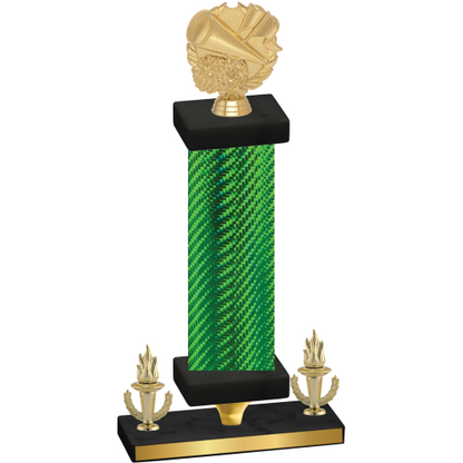 Premium Single Green Carbon Fiber Victory Cheerleading Trophy