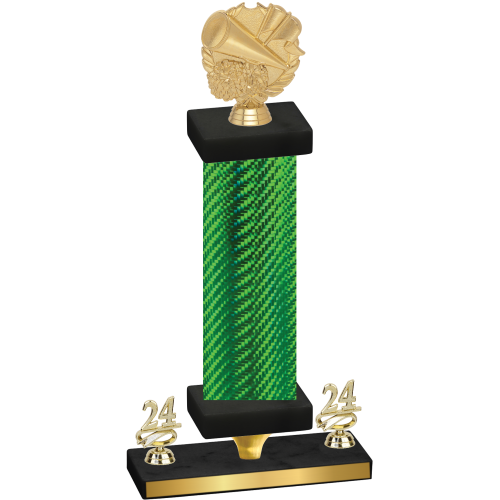 Premium Single Green Carbon Fiber Year Cheerleading Trophy