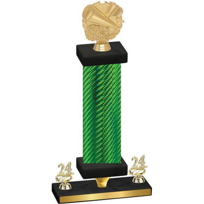 Premium Single Green Carbon Fiber Year Cheerleading Trophy