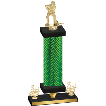 Premium Single Green Carbon Fiber Third Place Hockey Trophy
