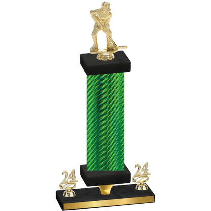 Premium Single Green Carbon Fiber Year Hockey Trophy