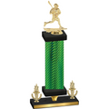 Premium Single Green Carbon Fiber Victory Lacrosse Trophy