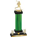 Premium Single Green Carbon Fiber Year Lacrosse Trophy