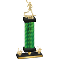 Premium Single Green Carbon Fiber First Place Lacrosse Trophy