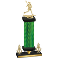 Premium Single Green Carbon Fiber Victory Lacrosse Trophy