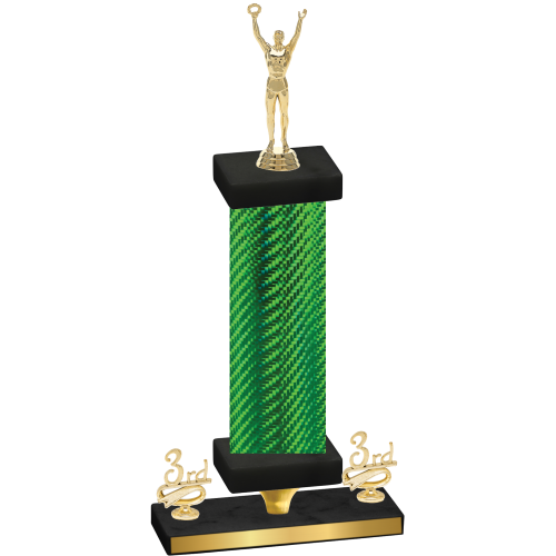 Premium Single Green Carbon Fiber Third Place Victory Trophy