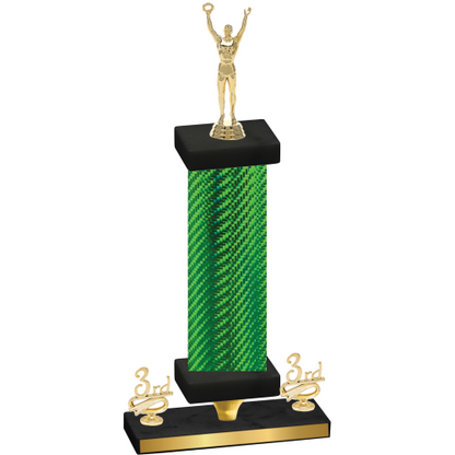 Premium Single Green Carbon Fiber Third Place Victory Trophy