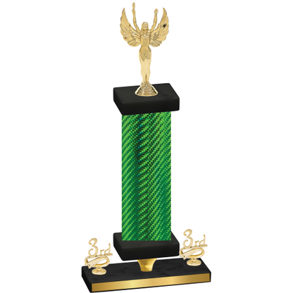 Premium Single Green Carbon Fiber Third Place Victory Trophy